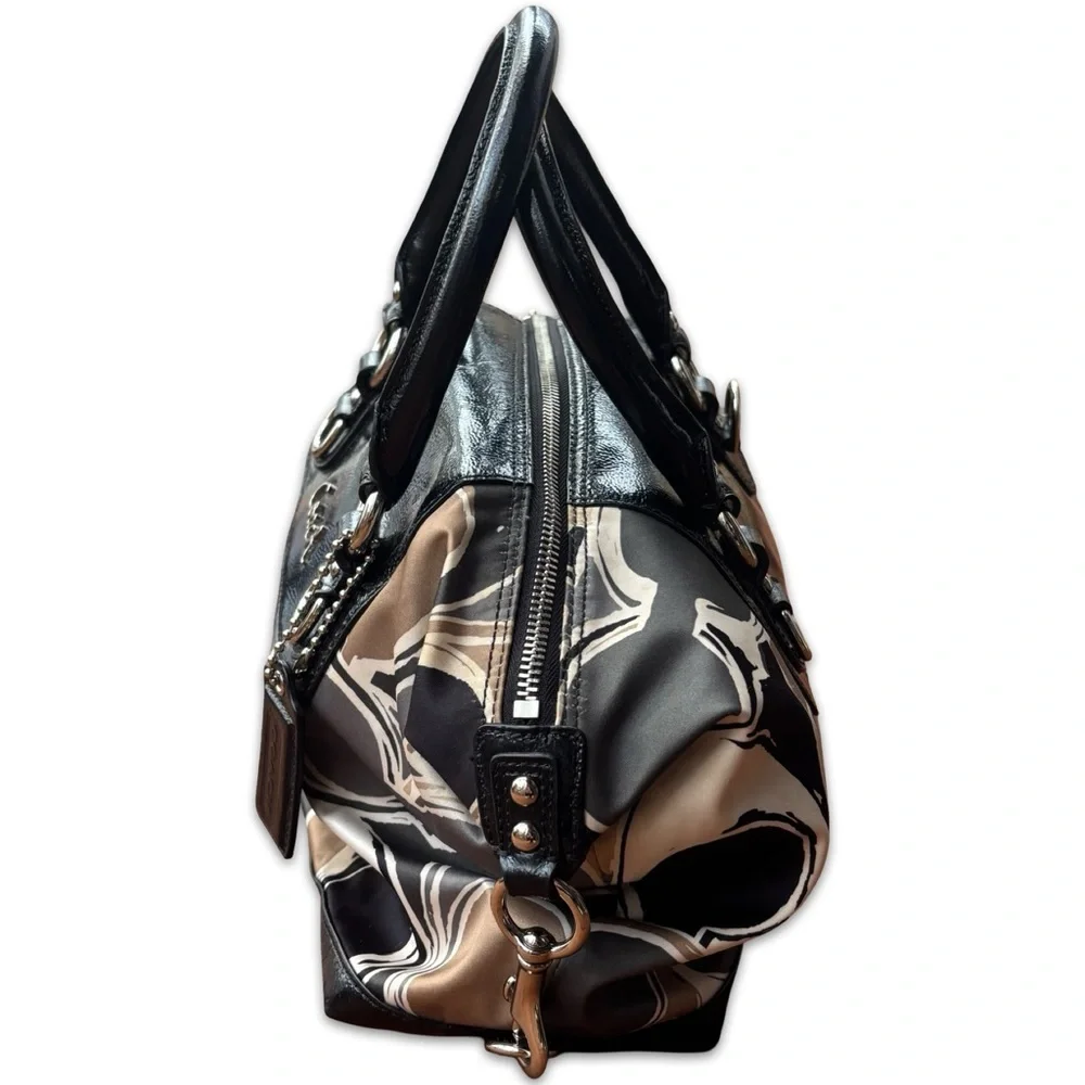 2011 Coach Ashley Satin Scarf Print Satchel